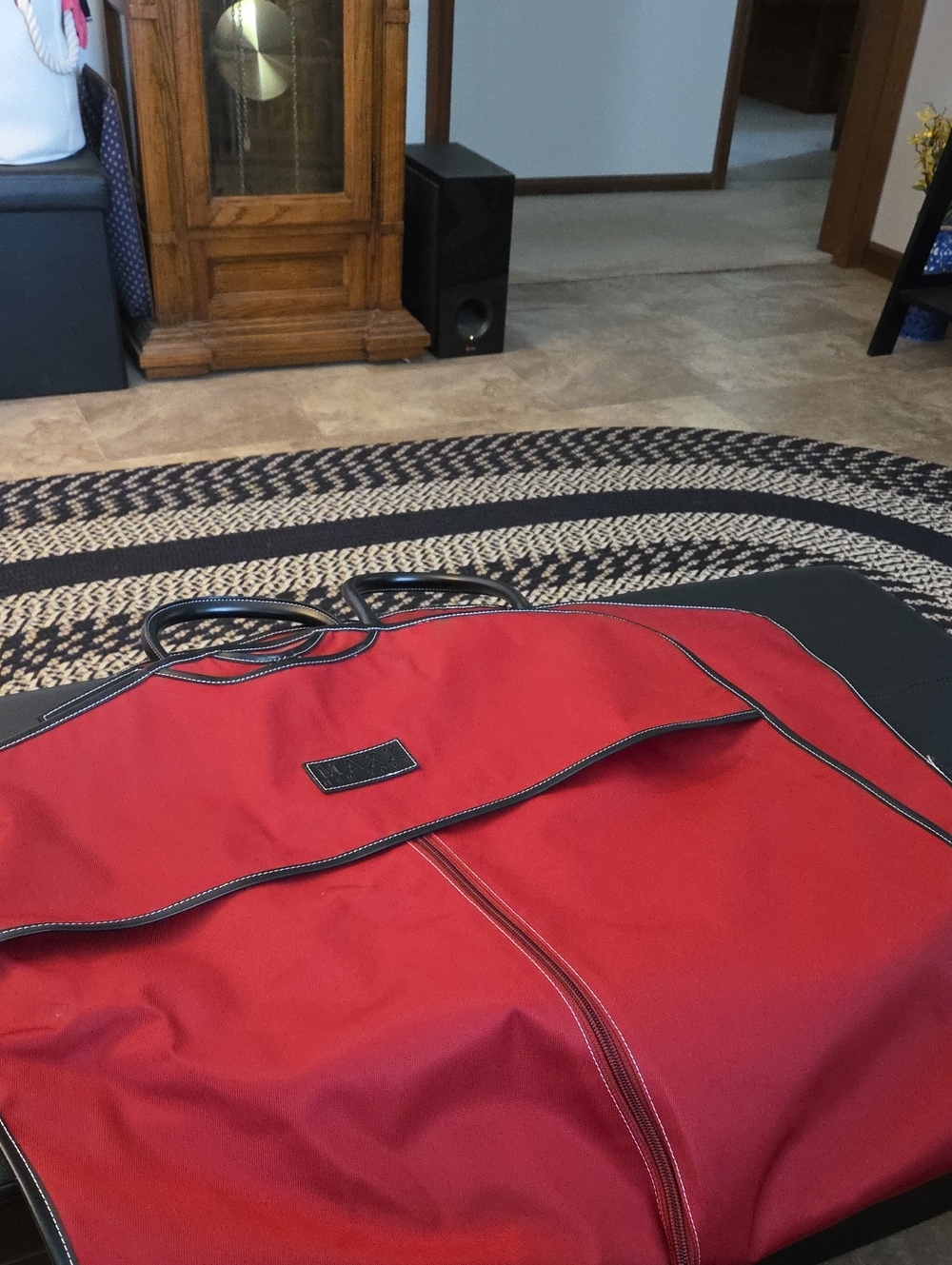 Maxx New York Red Travel Duffel Bag, Garment Bag And Tote with Black Trim - Picture 2 of 5